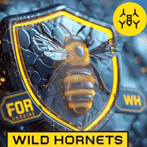 a bee on a shield that says wild hornets on it
