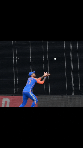 a cricket player wearing a blue jersey with the number 23 on it