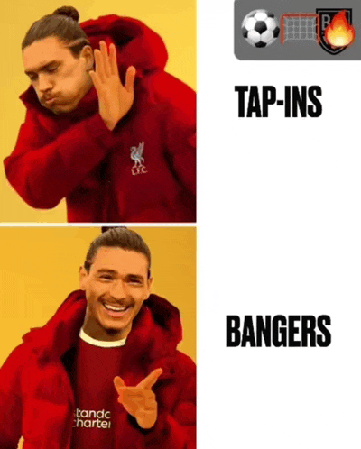 a man wearing a red jacket that says tap-ins bangers on it