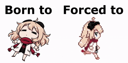a picture of a girl with the words born to forced to below her