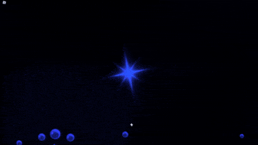 a blue anchor with bubbles around it on a dark blue background