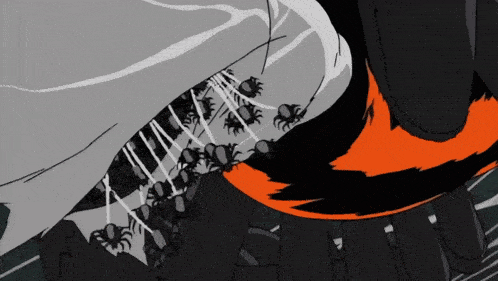 spiders are crawling on a person 's leg in a cartoon