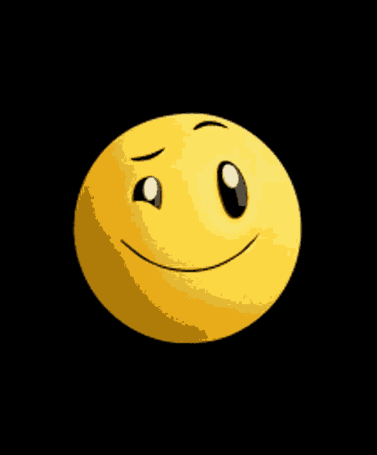 a yellow smiley face on a black background with one eye open