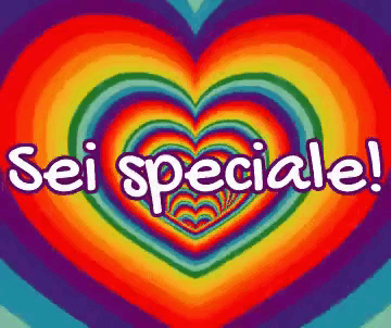 a colorful heart with the words sei speciale in white letters