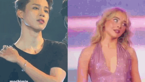 a man and a woman are on a stage .