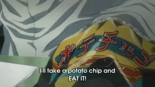 Po-ta-to GIF - Death Note Potato Chip Chip GIFs