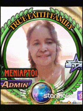 a picture of a woman with true faith family admin written on it