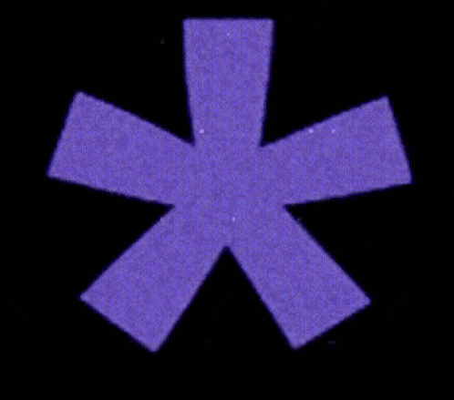 a purple star on a black background with a few white dots