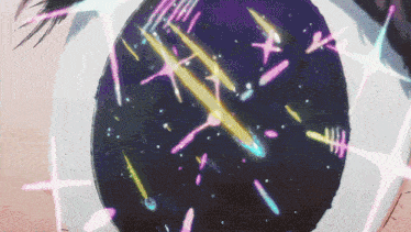 a close up of a person 's eye with a clock on it that shows the time as 4:20