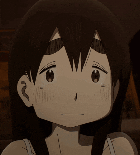 a close up of a cartoon character 's face with a surprised expression