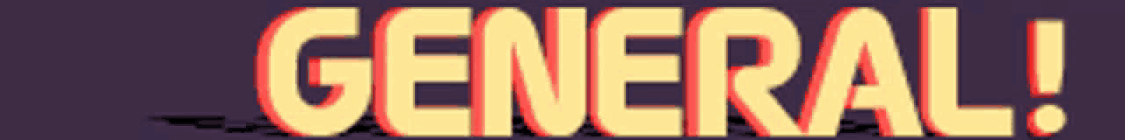 a purple background with the word general in yellow