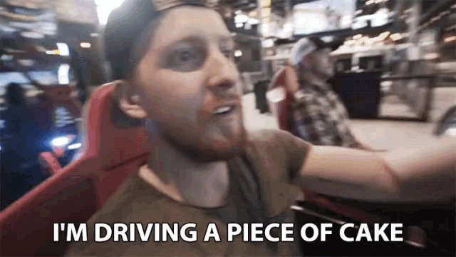 Im Driving A Piece Of Cake Game GIF - Im Driving A Piece Of Cake Piece Of Cake Driving GIFs