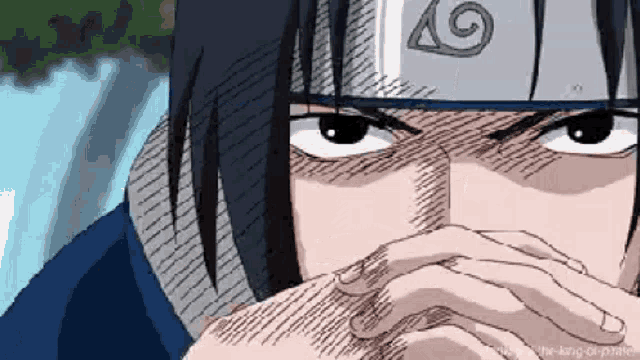 a close up of a person 's face with a bandana on .