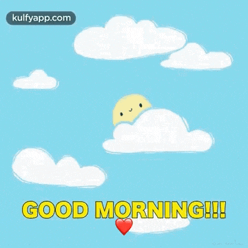 a good morning greeting card with a sun behind a cloud .