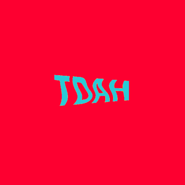 a pink background with the word tdah written in white