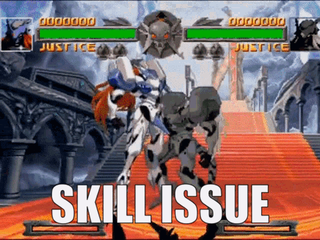 a video game with the word skill issue on the screen