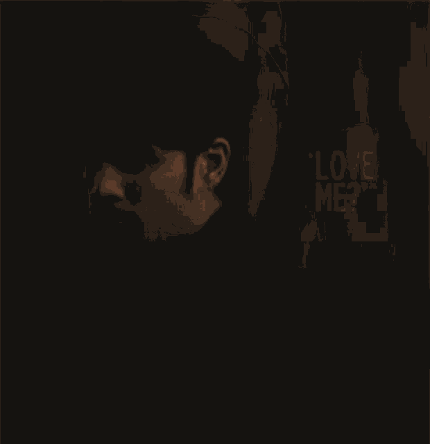 a black and white photo of a man with the words love me on the bottom