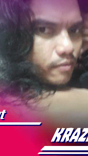 a picture of a man with long hair and the name kraz