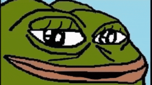 a pixel art drawing of a frog with sunglasses on his eyes and a smile on his face .