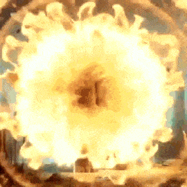 a close up of a fireball that looks like a nuclear explosion
