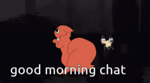 a cartoon of two animals with the words good morning chat written below them