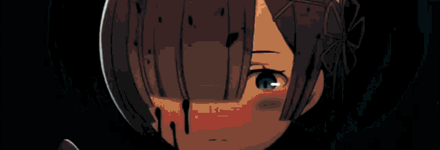 a close up of a person 's eye with a striped background
