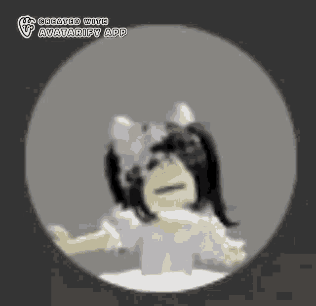 a cartoon girl with pigtails and a bow on her head is standing in a circle .