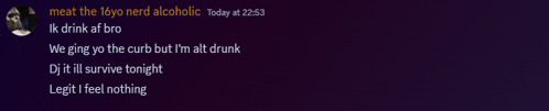 a purple background with the words meat the yoyo nerd alcoholic on it