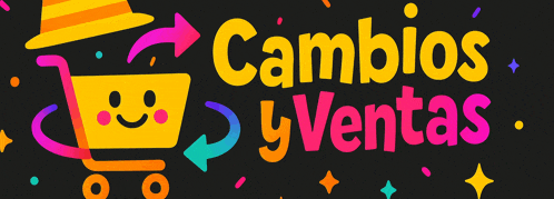 a colorful advertisement for cambios y ventas