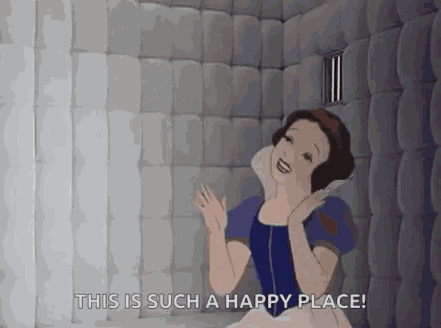 Snow White This Is Such A Happy Place GIF - Snow White This Is Such A Happy Place Padded Cell GIFs