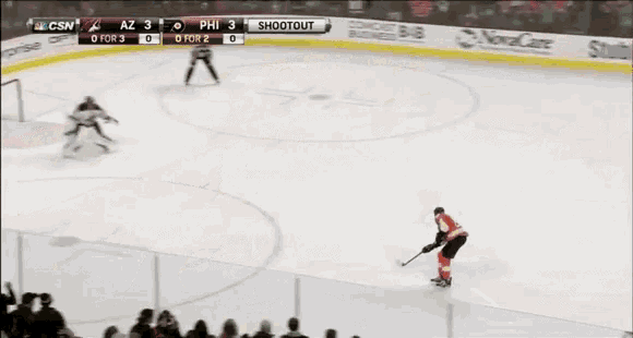 a hockey game is being played between arizona and phillies