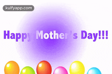 colorful balloons with the words happy mother 's day on a purple background