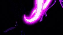 a pixel art of a person flying through a purple light