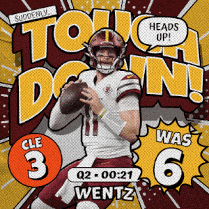 a football player named cle 3 wentz is holding a football