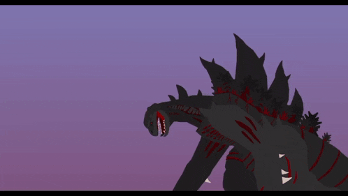a cartoon drawing of a red riding hood standing next to a monster