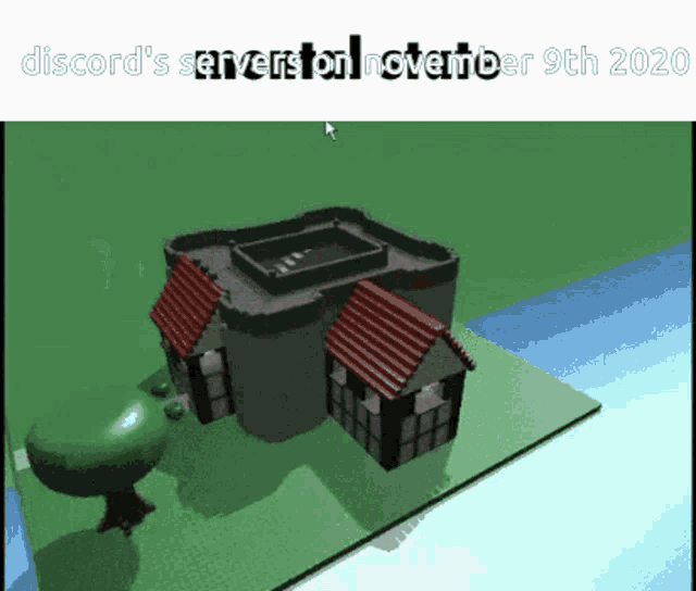 a 3d model of a castle with the words discord 's server on november 9th 2020 above it
