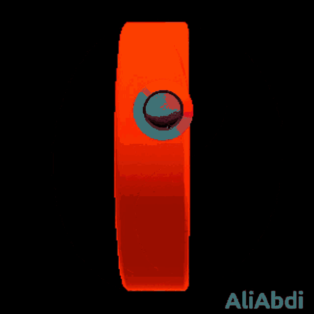 an orange circle with a rainbow in the middle and the name aliabdi below it