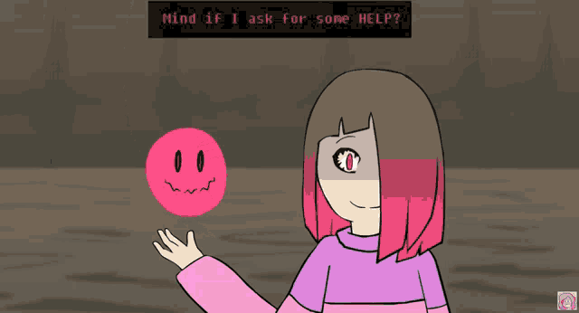 a cartoon of a hand holding a pink heart