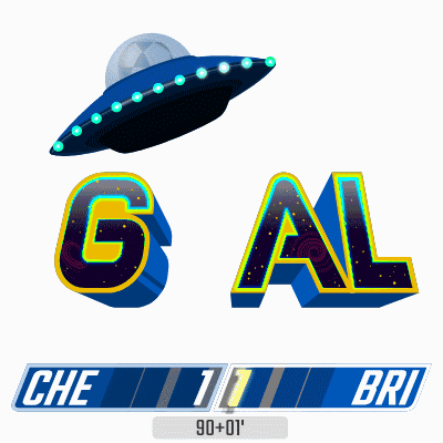a cartoon illustration of a flying saucer with che and bri written below it
