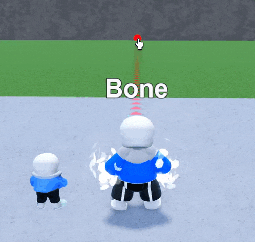 a cartoon character is standing in front of a sign that says " bone "
