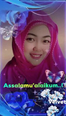 a picture of a woman wearing a pink hijab with the words assalamu ' alaikum on the bottom