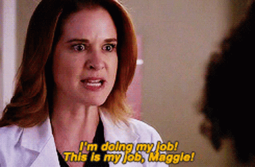 Greys Anatomy April Kepner GIF - Greys Anatomy April Kepner Im Doing My Job GIFs