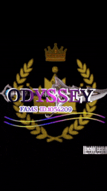 the word odyssey that is on a black and white background