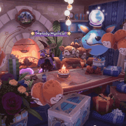 a video game scene with the words melody mystical on the top