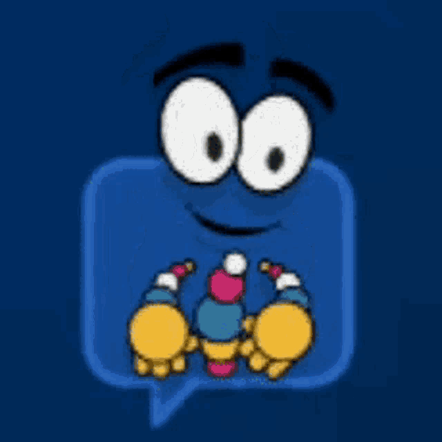 a cartoon character with a surprised look on his face and a speech bubble