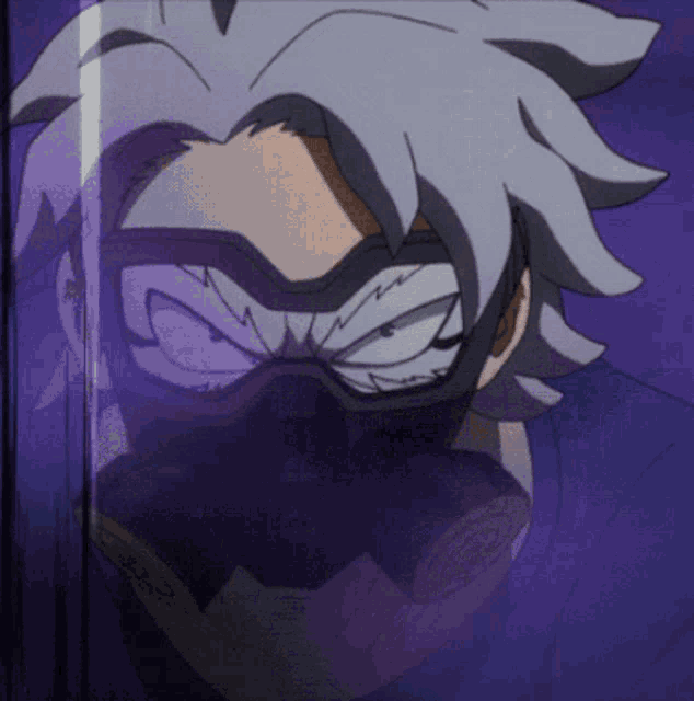 a close up of a cartoon character wearing a mask
