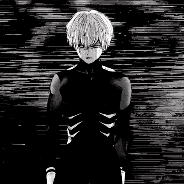 a black and white drawing of a boy with a skeleton costume