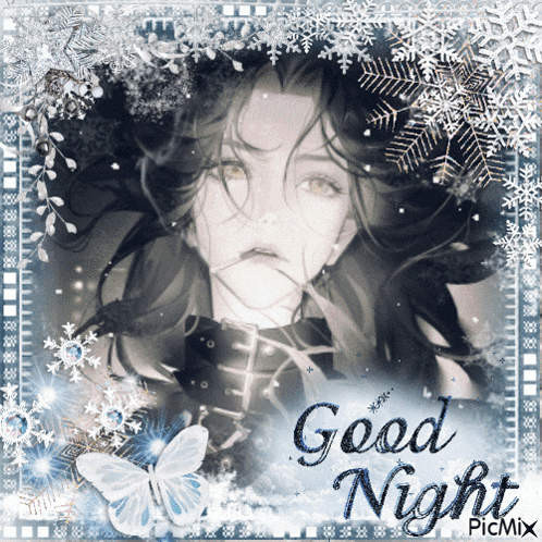 a picture of a woman and the words good night