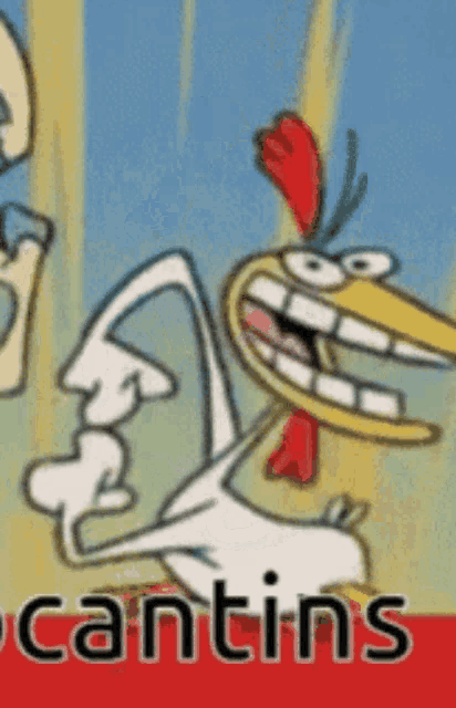 a cartoon of a chicken with the words cantin 's written below it