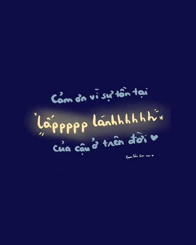 a dark blue background with yellow writing that says " cảm ơn vì sự lớn tại "